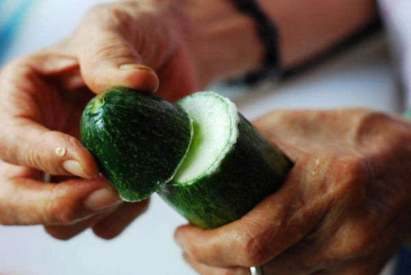Rub Cucumber Against The Surface Of Each Other To Minimize Bitterness